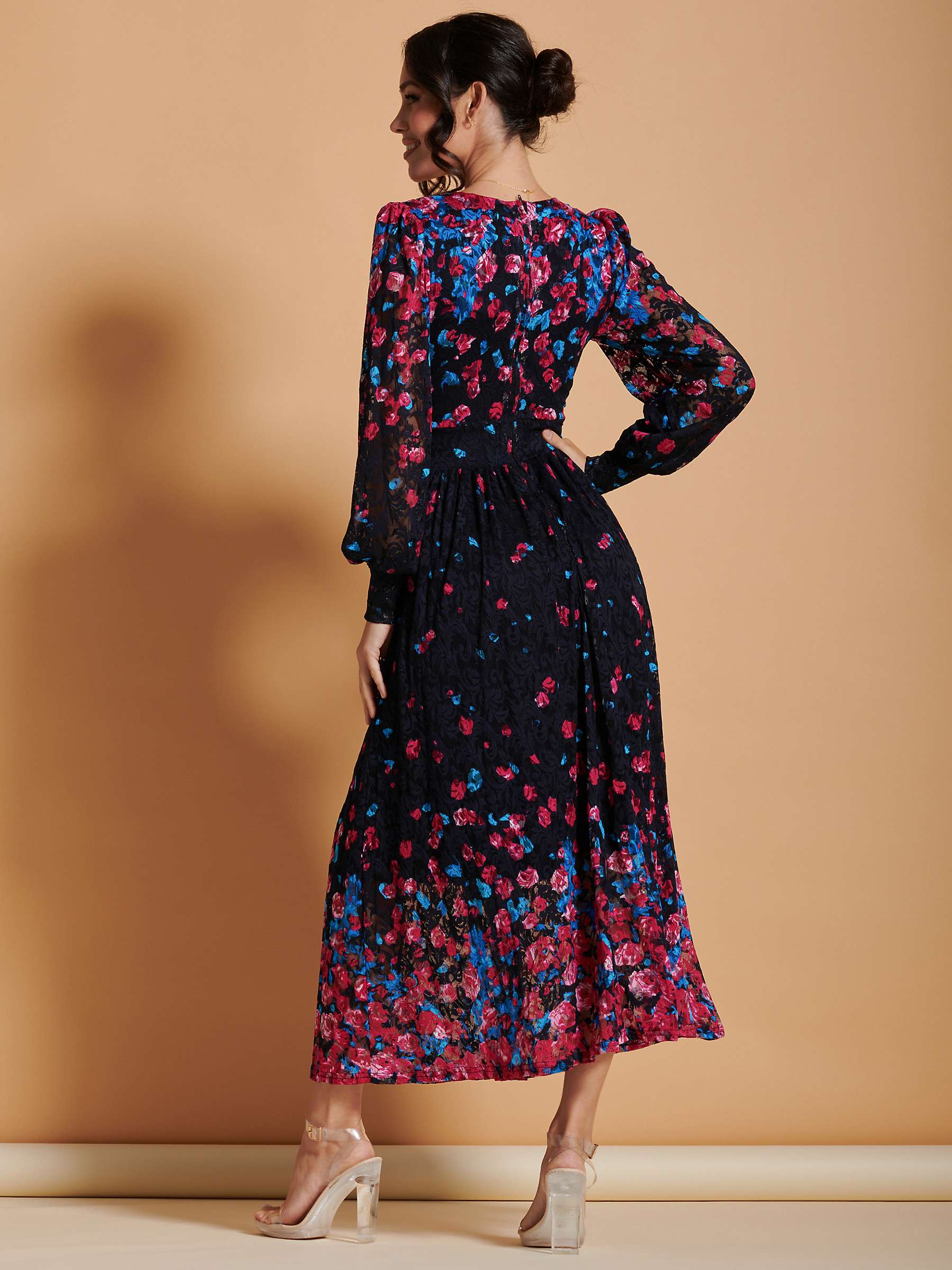 Buy Jolie Moi Lilah Lace Maxi Dress, Pink/Multi Online at johnlewis.com
