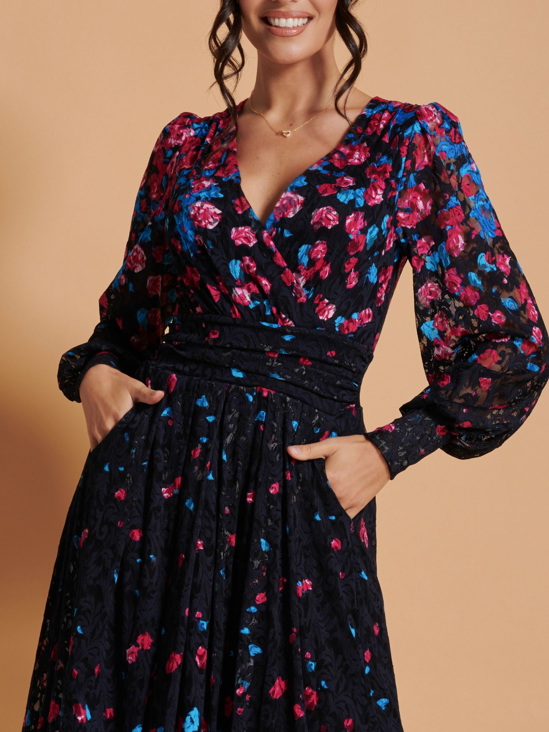 Buy Jolie Moi Lilah Lace Maxi Dress, Pink/Multi Online at johnlewis.com