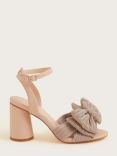 Monsoon Shimmer Fabric Bow Sandals, Nude