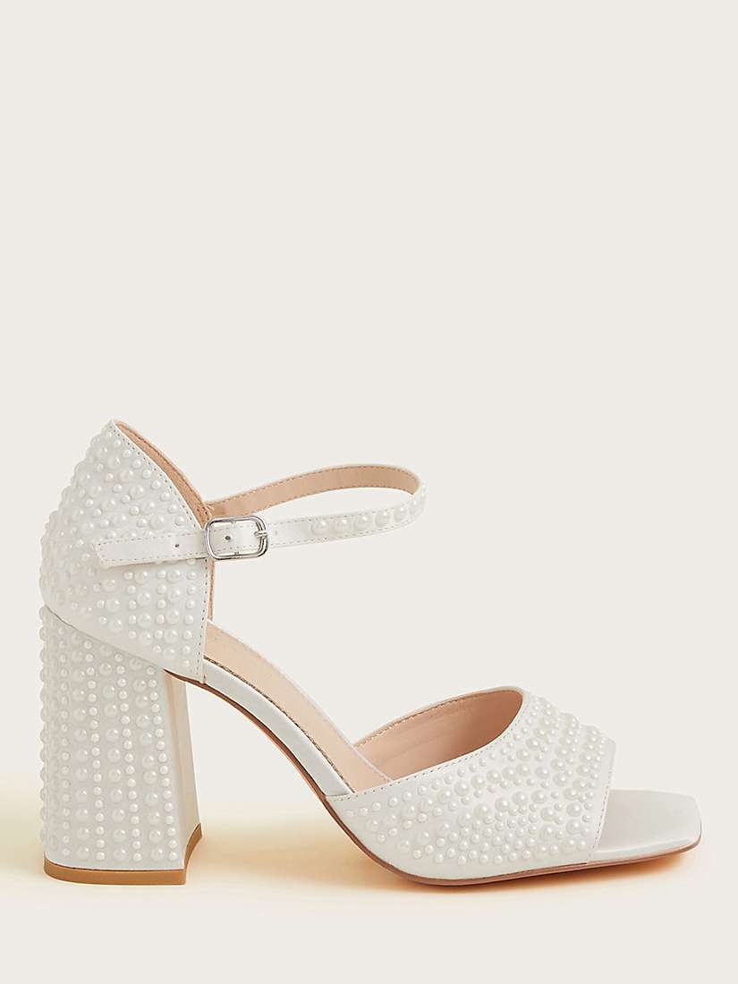Buy Monsoon Pearl Embellished Bridal Sandals, Ivory Online at johnlewis.com
