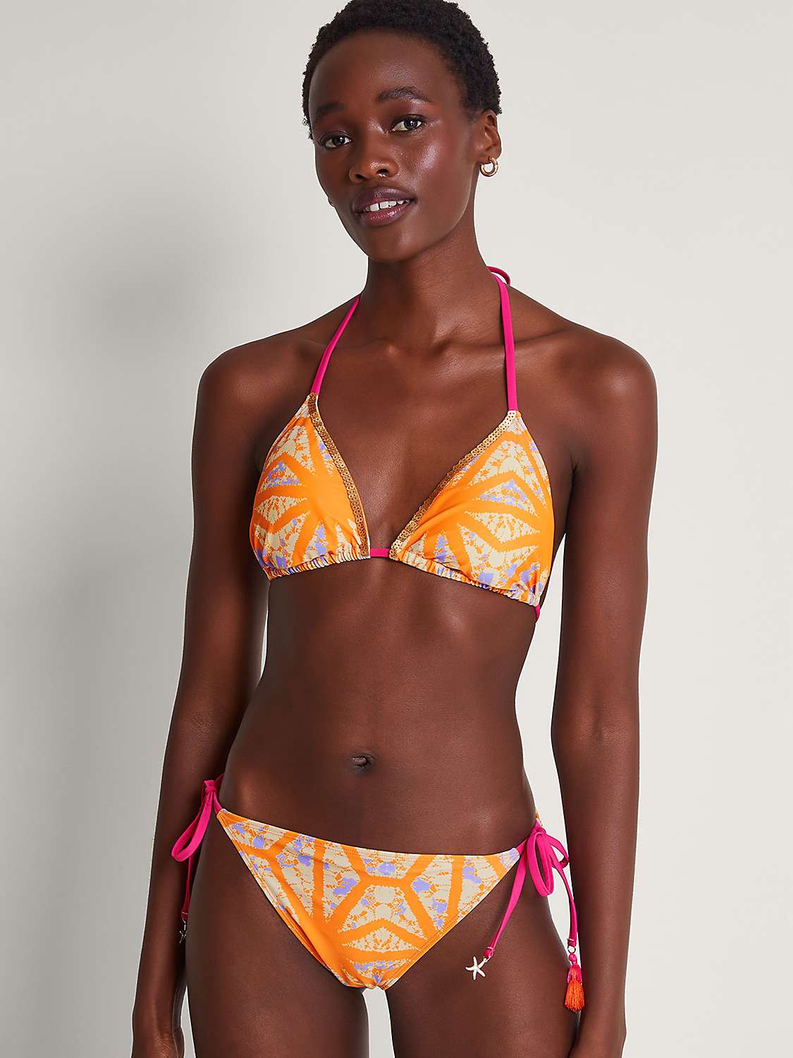 Buy Monsoon Santiago Tie Side Bikini Bottoms, Orange Online at johnlewis.com