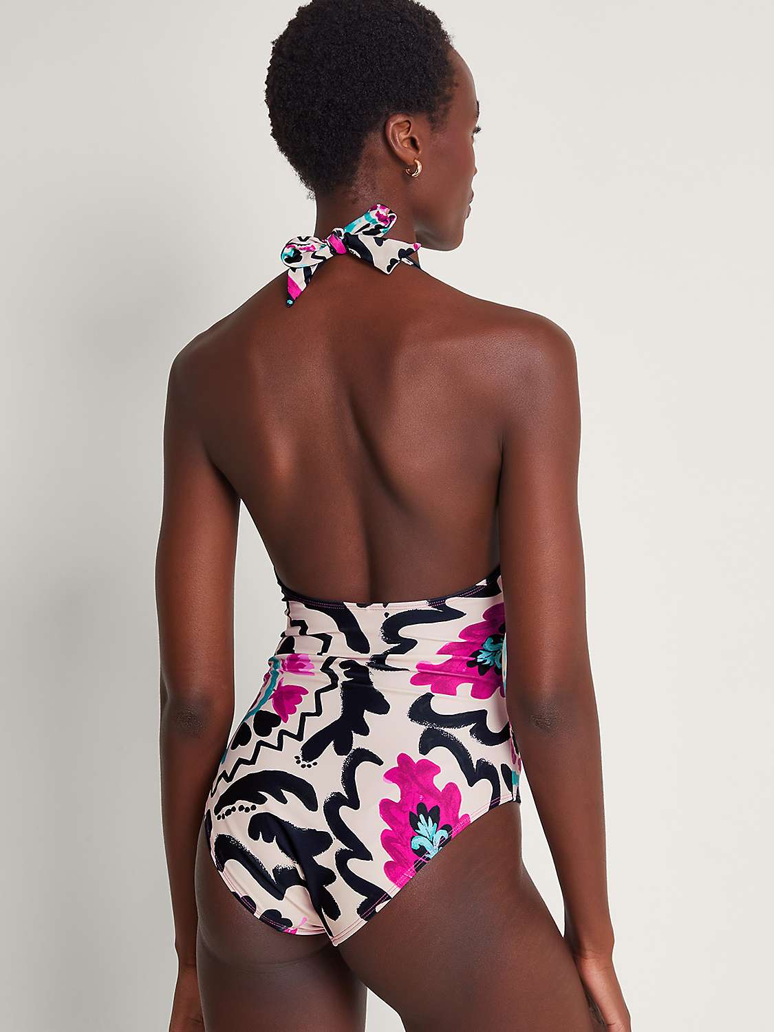 Buy Monsoon Avelle Print Halterneck Swimsuit, Multi Online at johnlewis.com