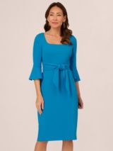 Adrianna Papell Bell Sleeve Tie Front Dress Deep Cerulean at John