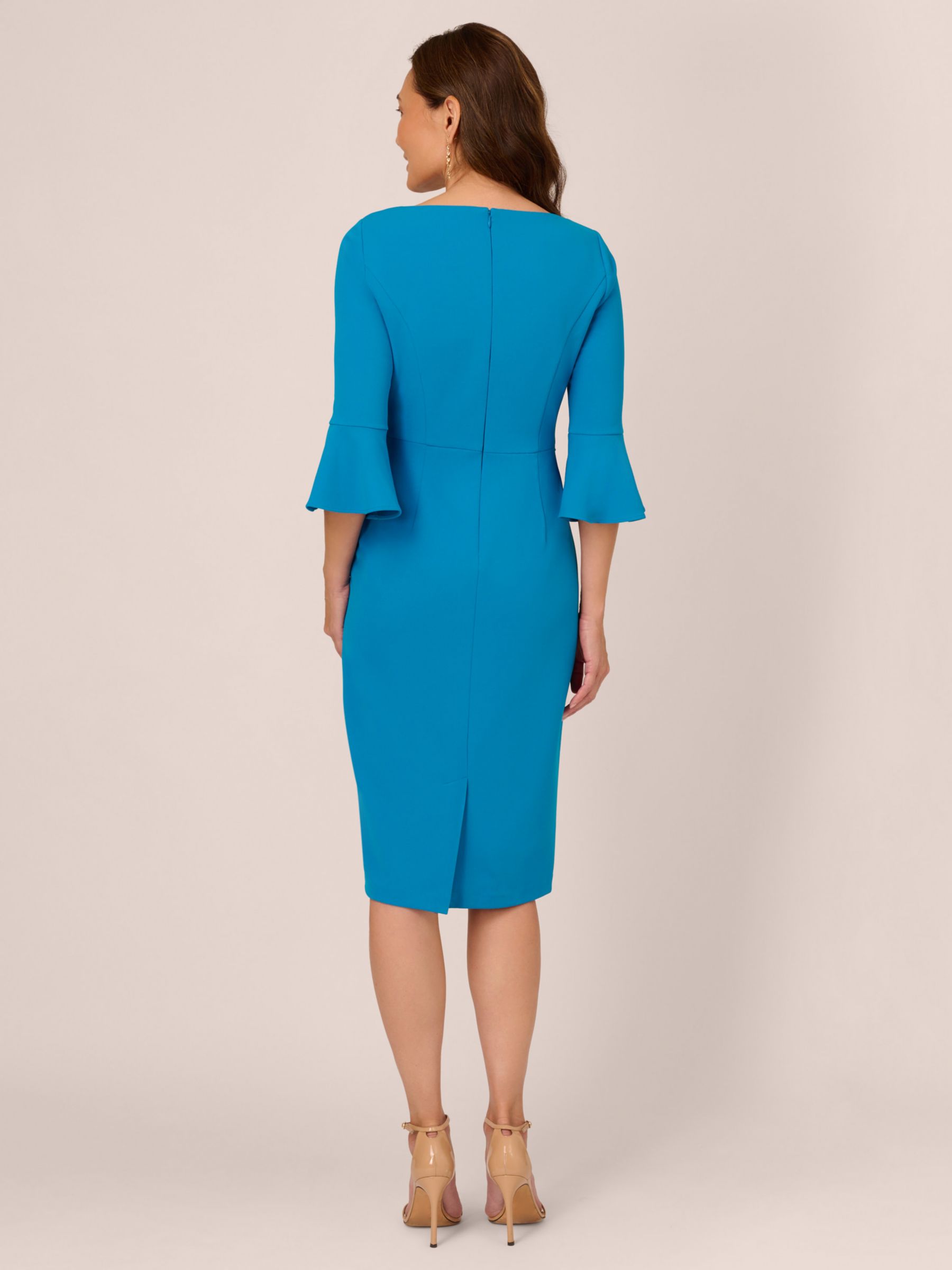 Adrianna Papell Bell Sleeve Tie Front Dress Deep Cerulean at John