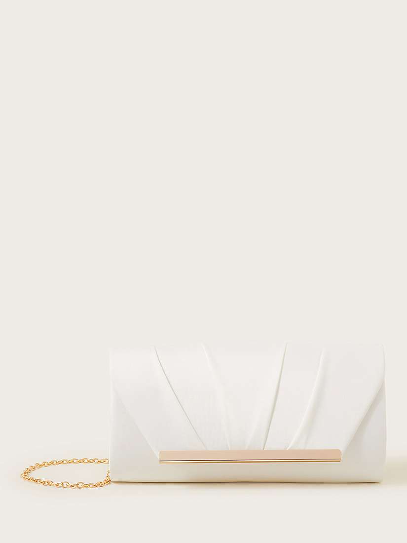 Buy Monsoon Pleated Clutch Bag, Ivory Online at johnlewis.com