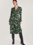 Monsoon Ophelia Printed Midi Dress, Green/Multi