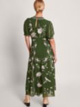 Monsoon Grace Embroided Midi Dress, Green, Green