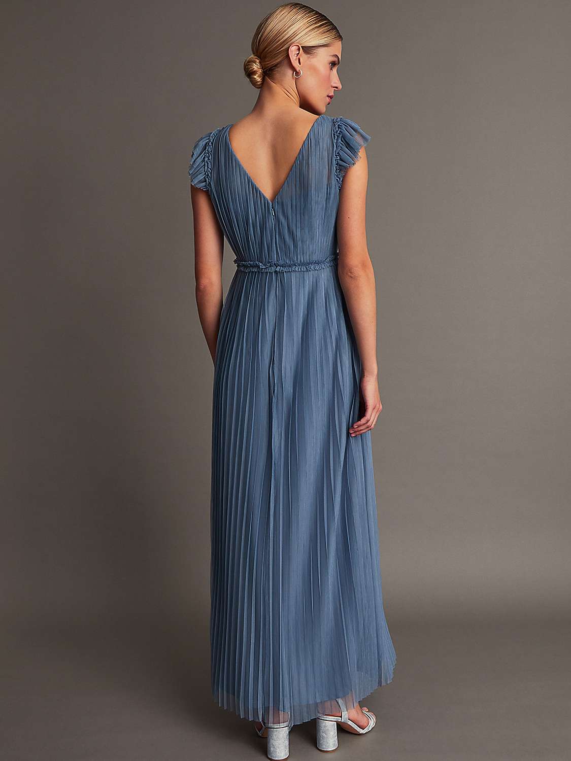 Buy Monsoon Wendy Pleated Maxi Dress, Blue Online at johnlewis.com