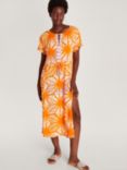 Monsoon Santiago Geometric Print Sun Dress, Orange