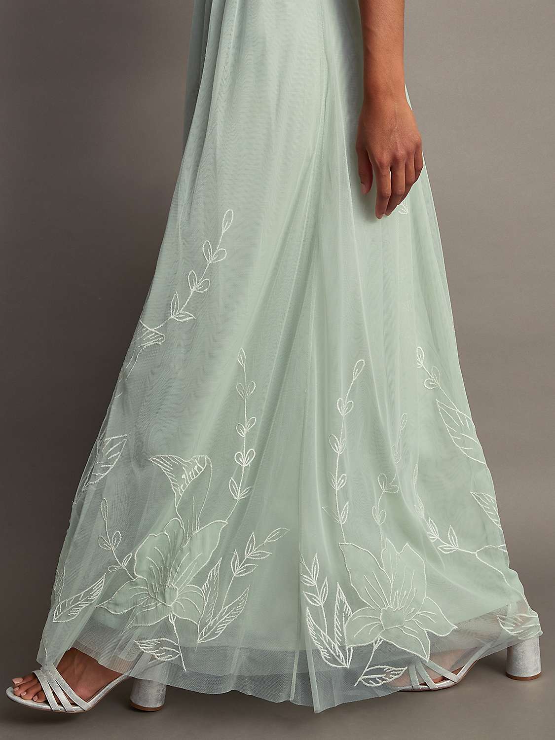 Monsoon Kacia Embelished Maxi Dress, Sage at John Lewis & Partners