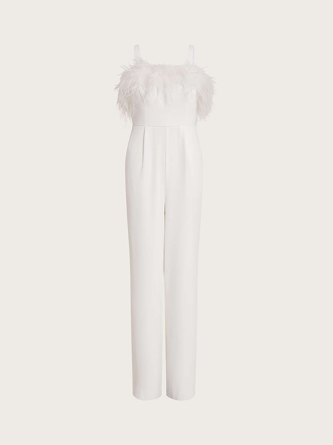 Buy Monsoon Diane Feather Bridal Jumpsuit, Ivory Online at johnlewis.com