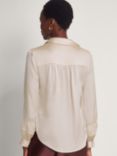 Monsoon Alma Satin lace Shirt, Ivory