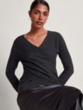 Monsoon Winslet Wrap Jumper, Charcoal