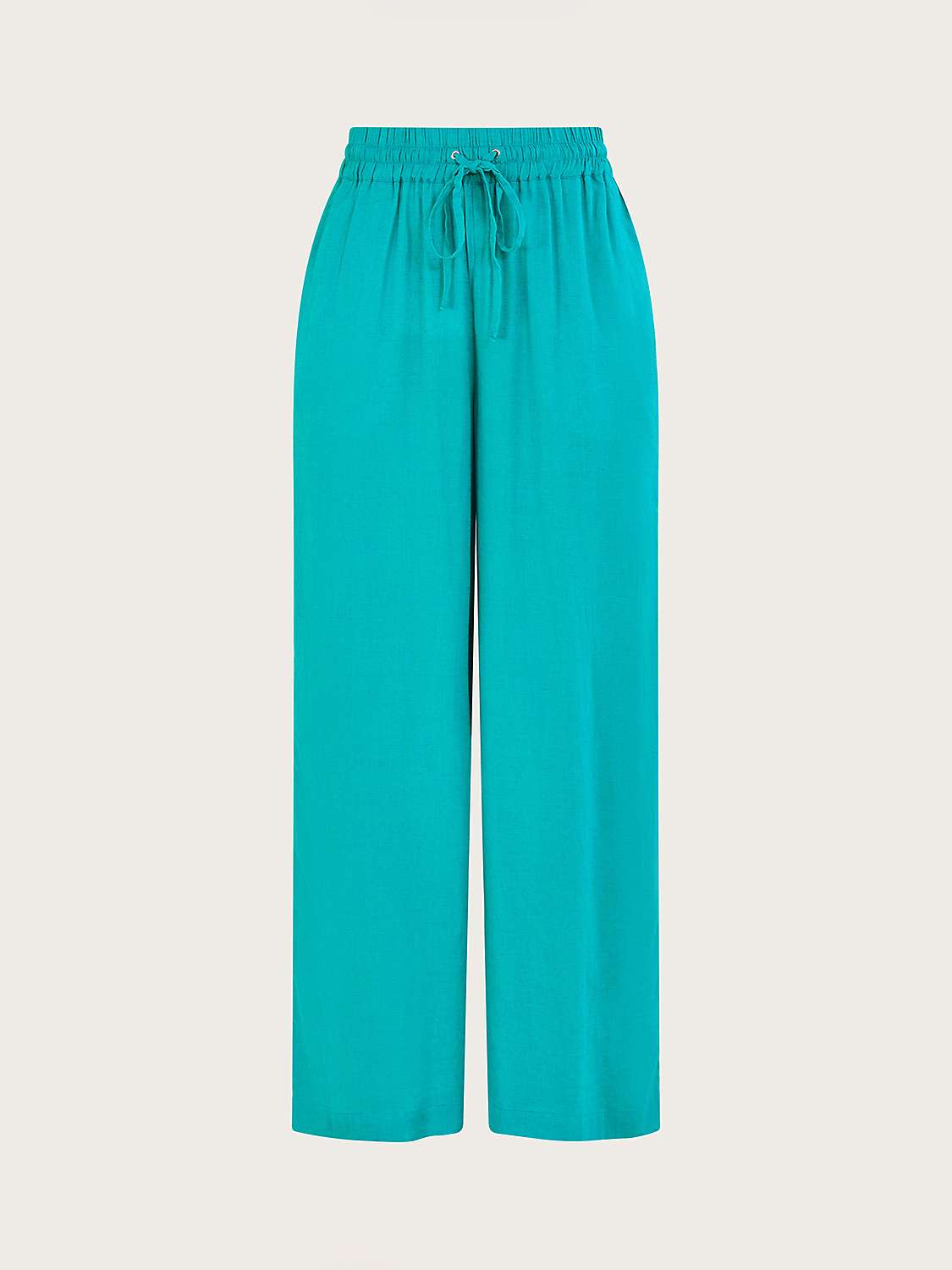 Buy Monsoon Vicki Linen Blend Wide Leg Trousers, Turquoise Online at johnlewis.com