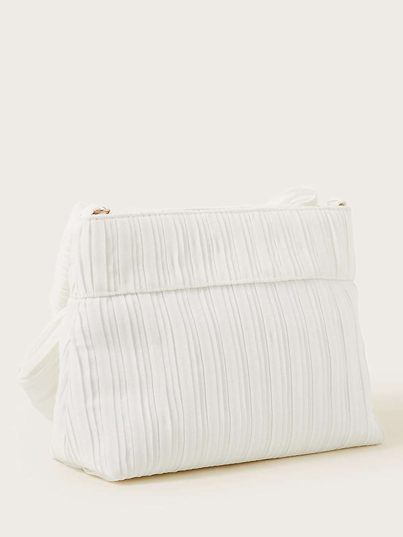 Buy Monsoon Pleated Bow Bag, Ivory Online at johnlewis.com