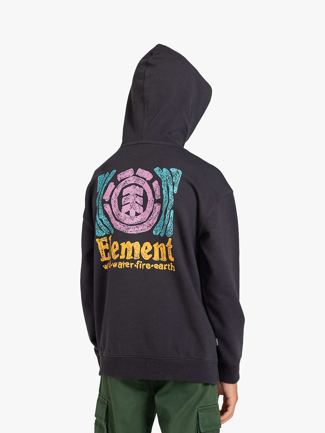 Buy Element Kids' Volley Logo Hoodie, Off Black Online at johnlewis.com