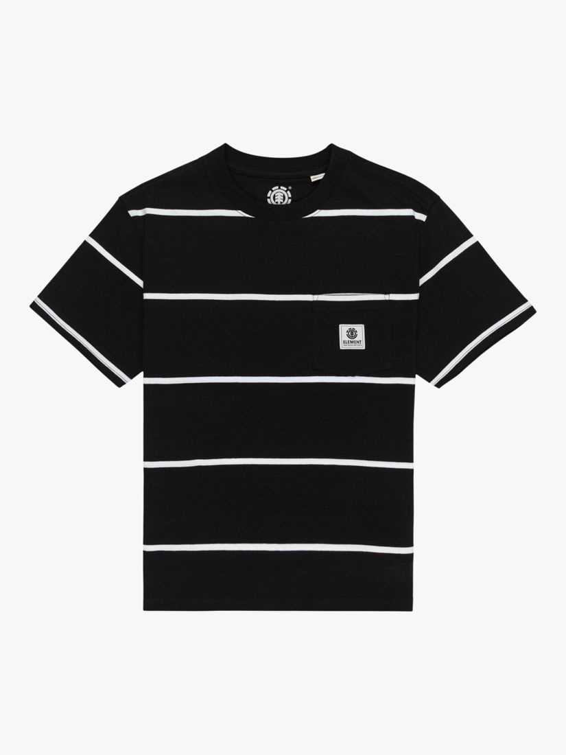 Element Kids' Pocket Organic Cotton Stripe T-Shirt, Black/White, 8 years