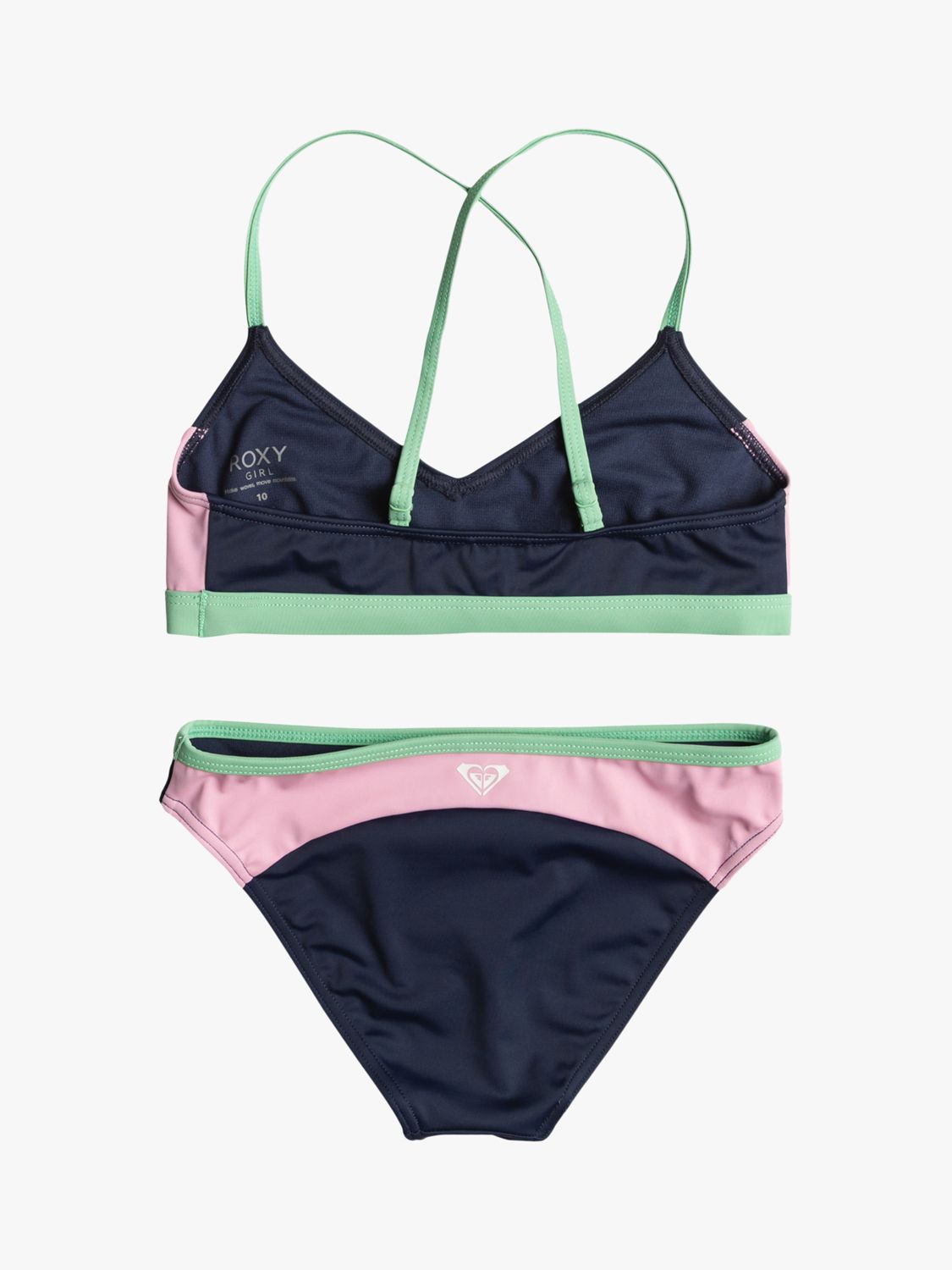 Buy Roxy Kids' Ilacabo Collection Athletic Two-Piece Bikini Set, Naval Academy Online at johnlewis.com