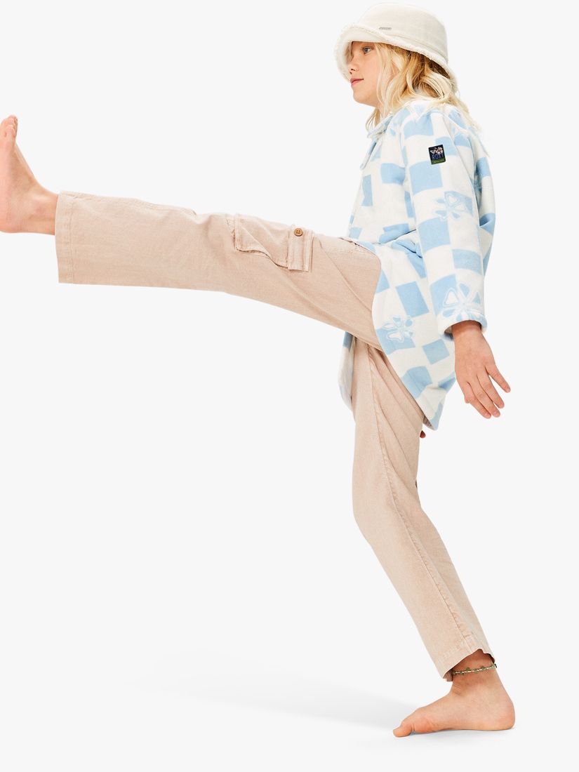 Buy Roxy Kids' Precious High Waist Drawcord Cargo Trousers, Warm Taupe Online at johnlewis.com