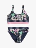 Roxy Kids' Ilacabo Collection Vest Topini Two-Piece Bikini Set, Naval Academy