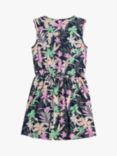 Roxy Kids' Surfs Up Floral Print Vest Top Dress, Naval Academy