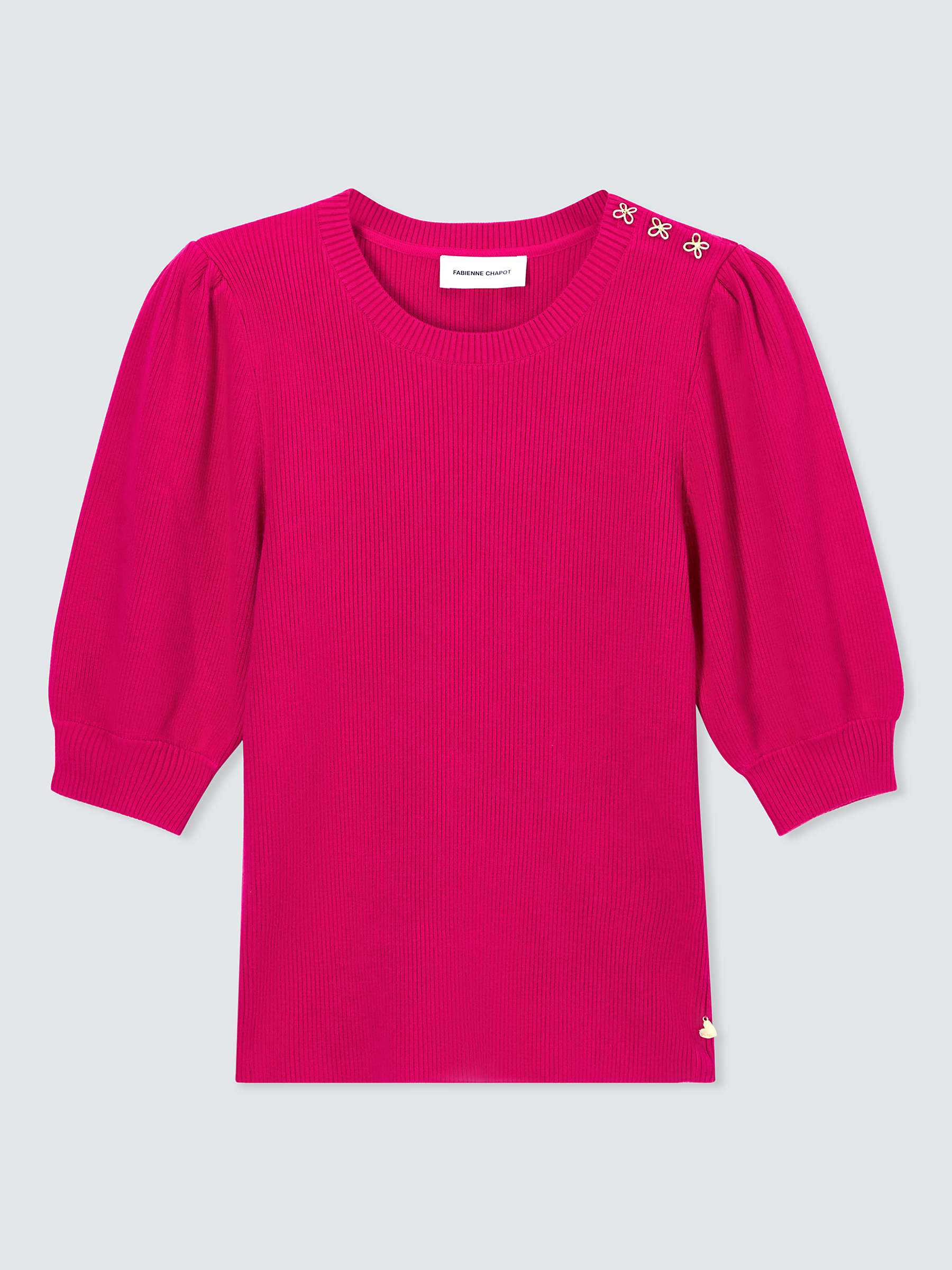 Buy Fabienne Chapot Lillian Short Sleeve Jumper, Hot Pink Online at johnlewis.com