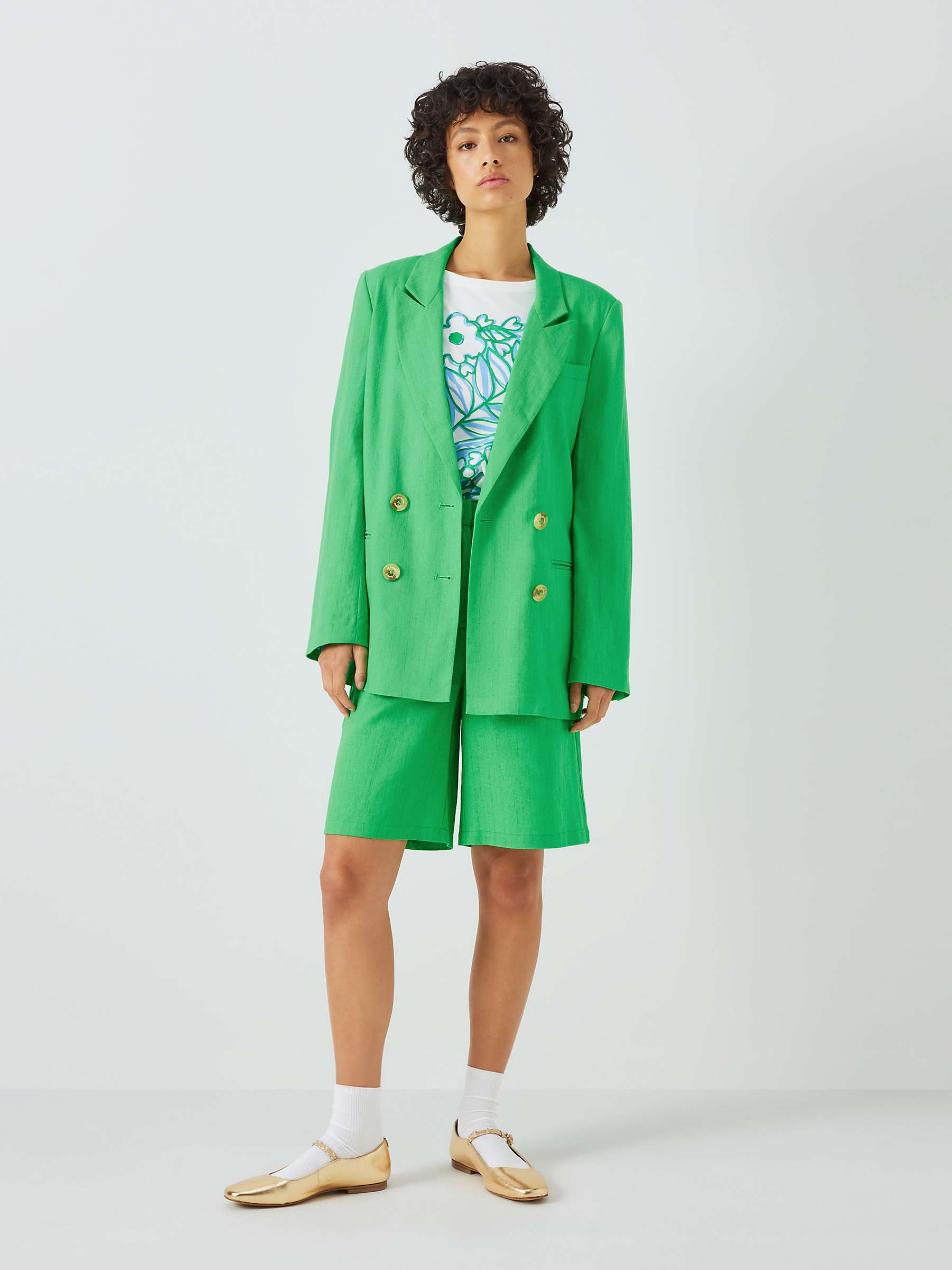 Buy Fabienne Chapot Roger Linen Blend Blazer, Green Apple Online at johnlewis.com