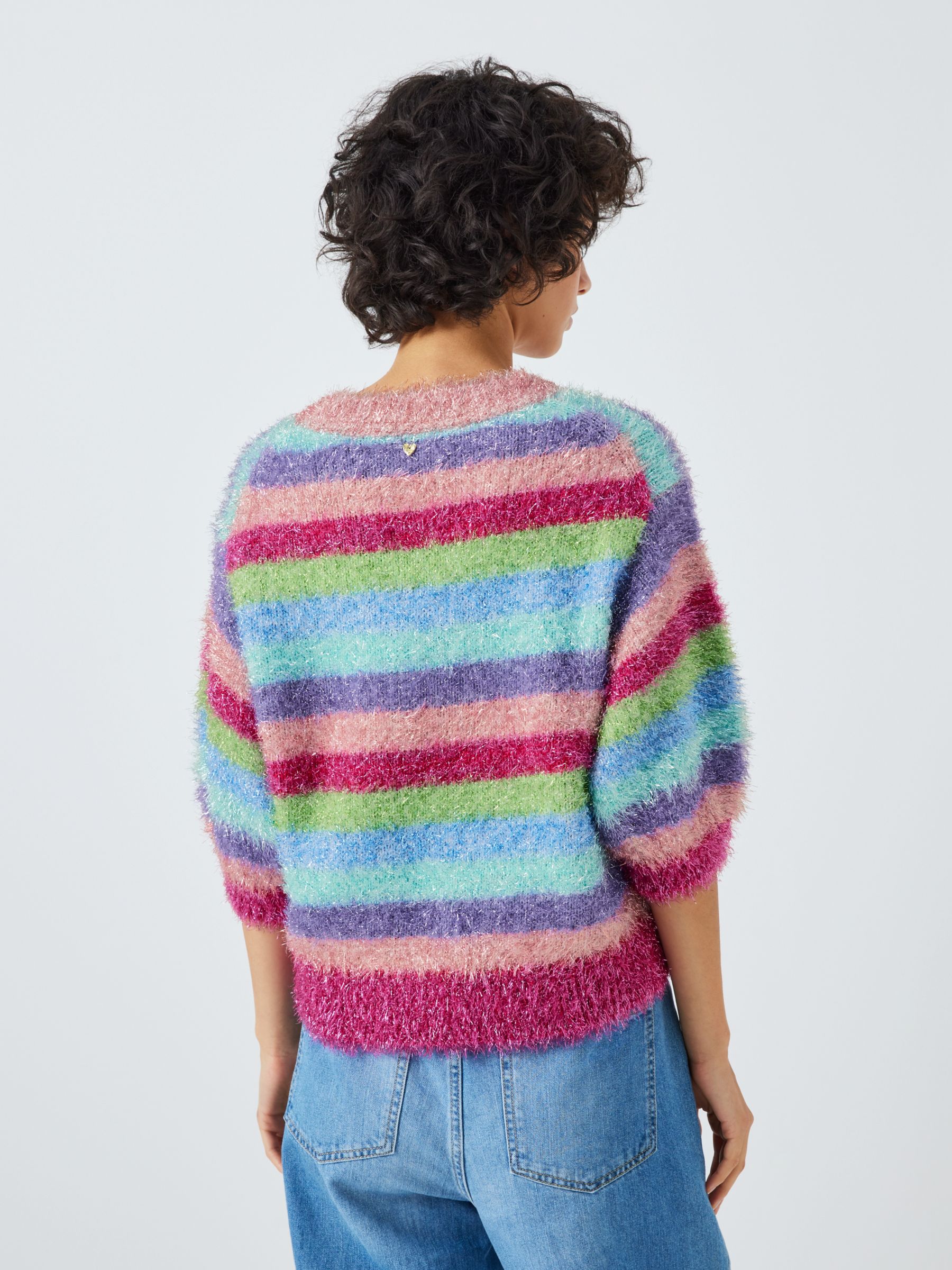 Buy Fabienne Chapot Kitty Stripe Metallic Jumper, Pink/Multi Online at johnlewis.com