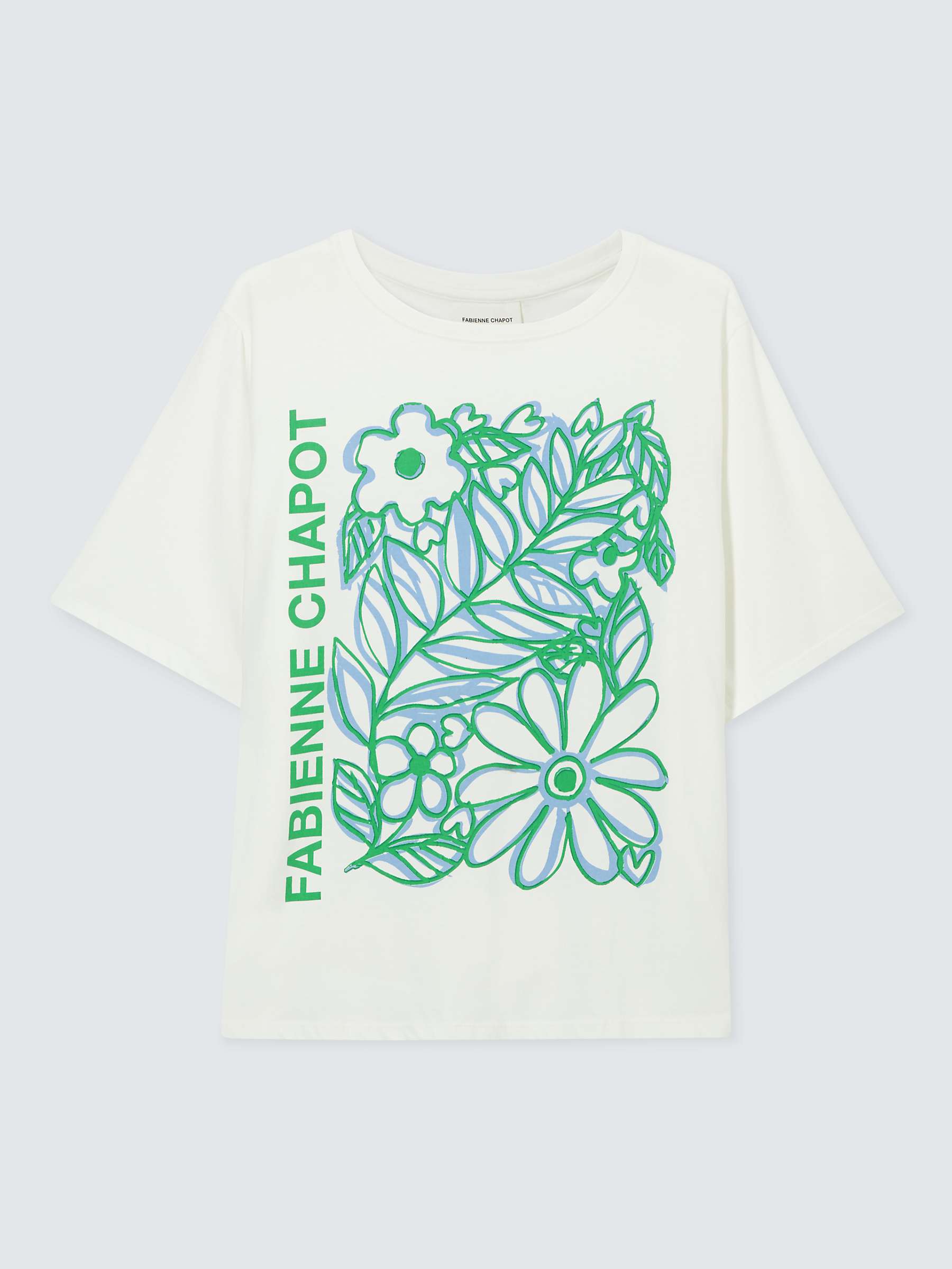 Buy Fabienne Chapot Fay Bloom T-Shirt, Cream White/Green Online at johnlewis.com