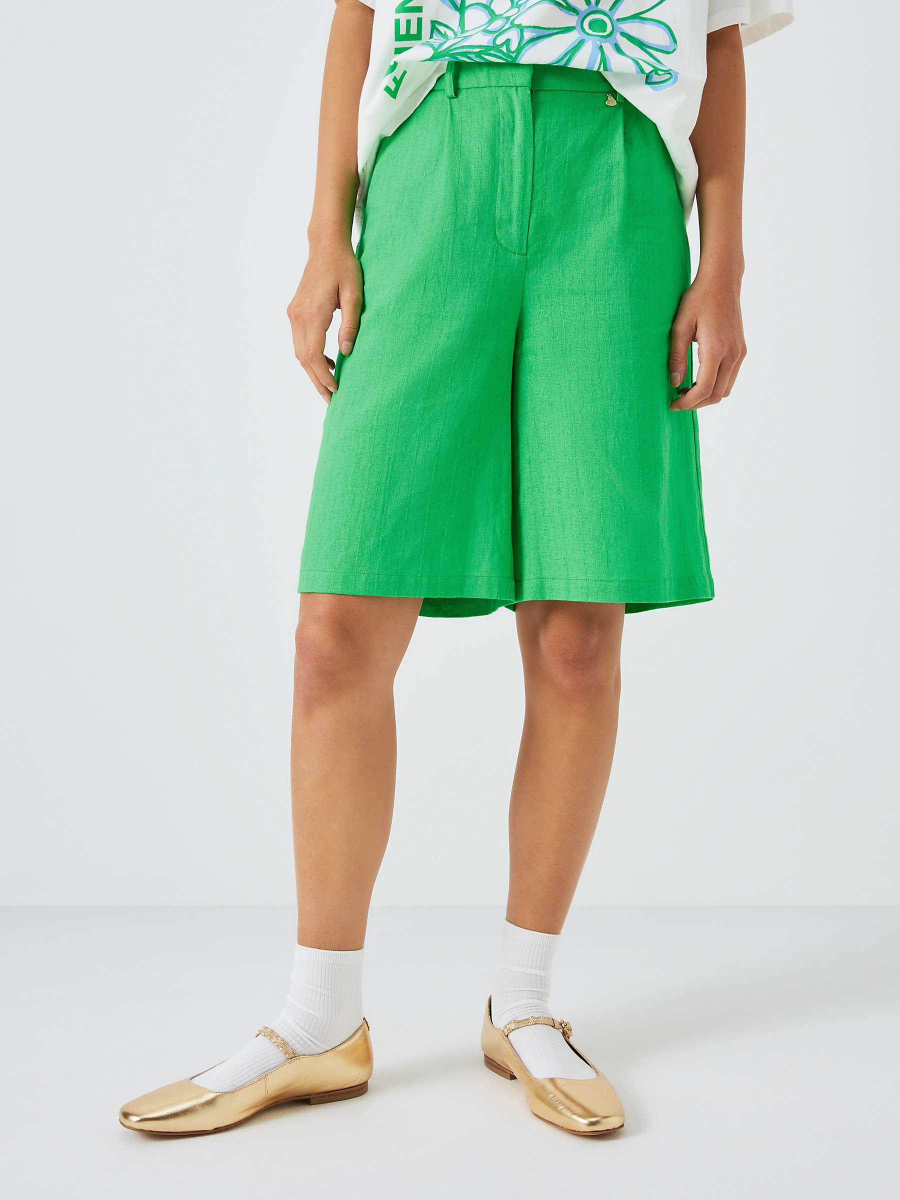 Buy Fabienne Chapot Julia Linen Blend Shorts, Green Apple Online at johnlewis.com