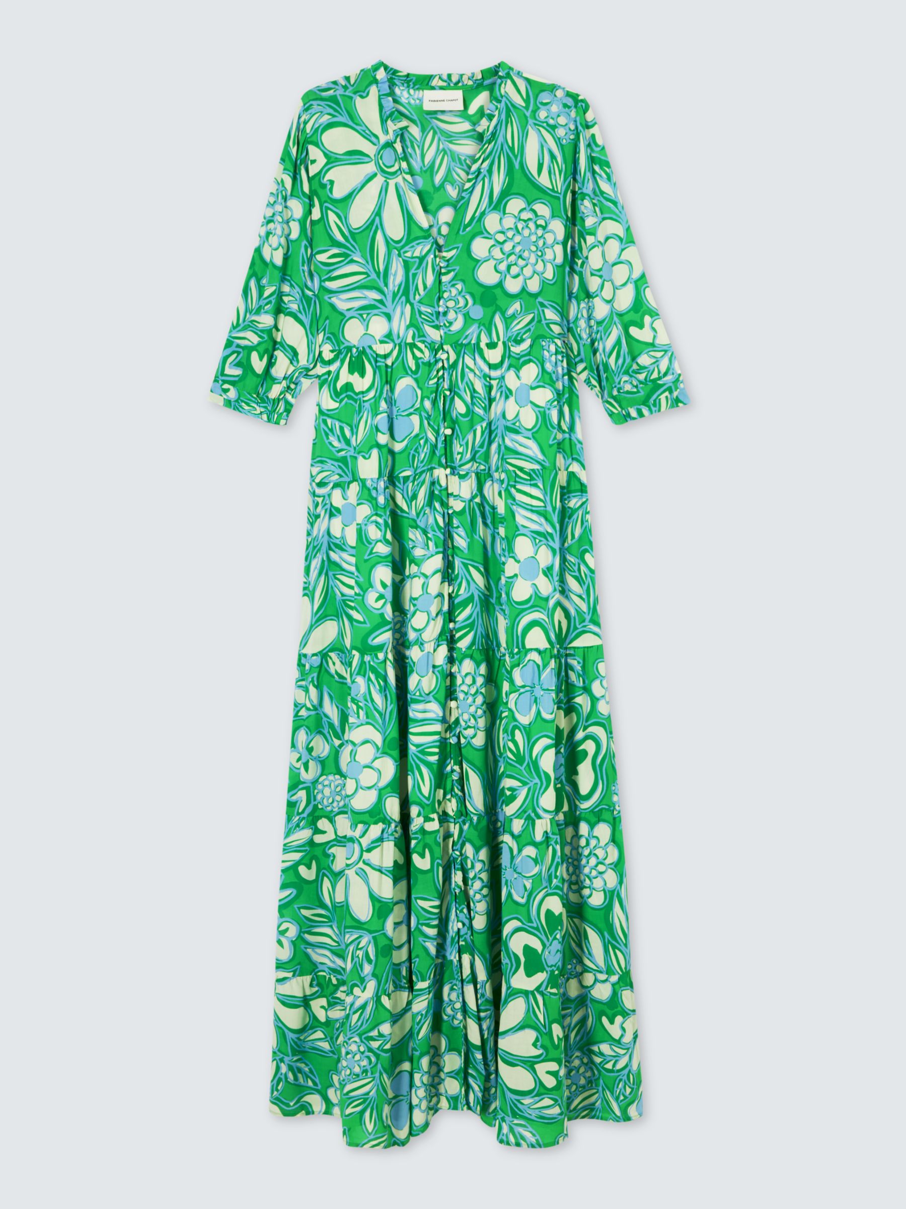 Fabienne Chapot Cala Floral Print Maxi Dress, Green Apple/Grass, 34