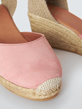 John Lewis Lloret Suede Espadrille Sandals, Rosa Blush