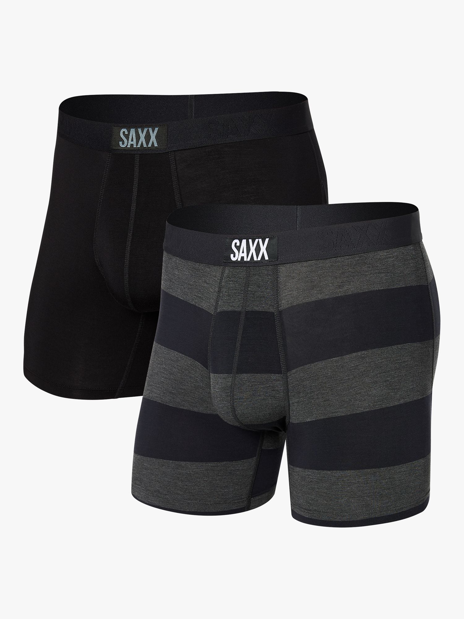 SAXX Rugby Stripe Trunks, Pack of 2, Black, M
