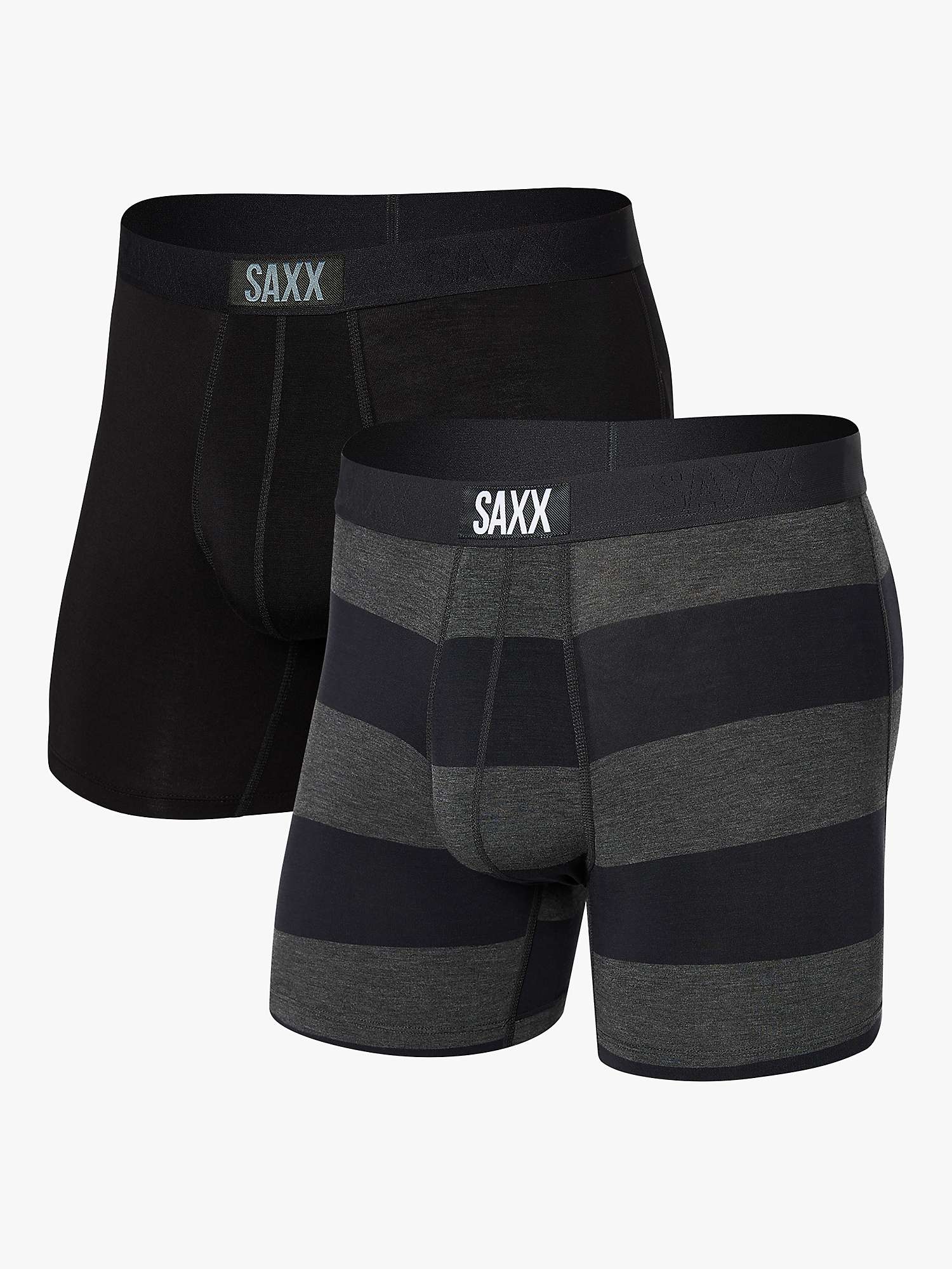 Buy SAXX Rugby Stripe Trunks, Pack of 2, Black Online at johnlewis.com