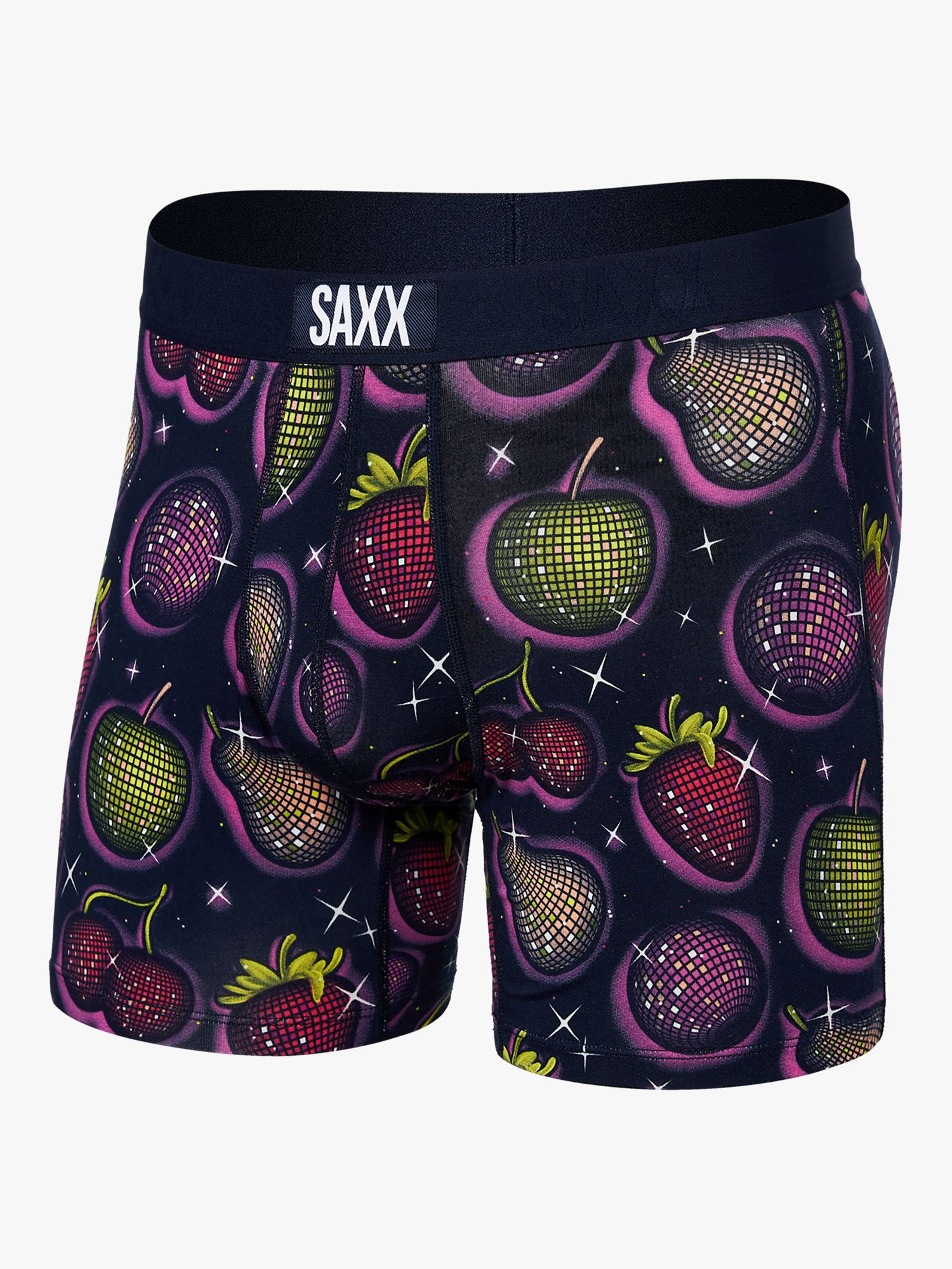 SAXX Vibe Slim Fit Disco Fruit Print Trunks, Multi, XL