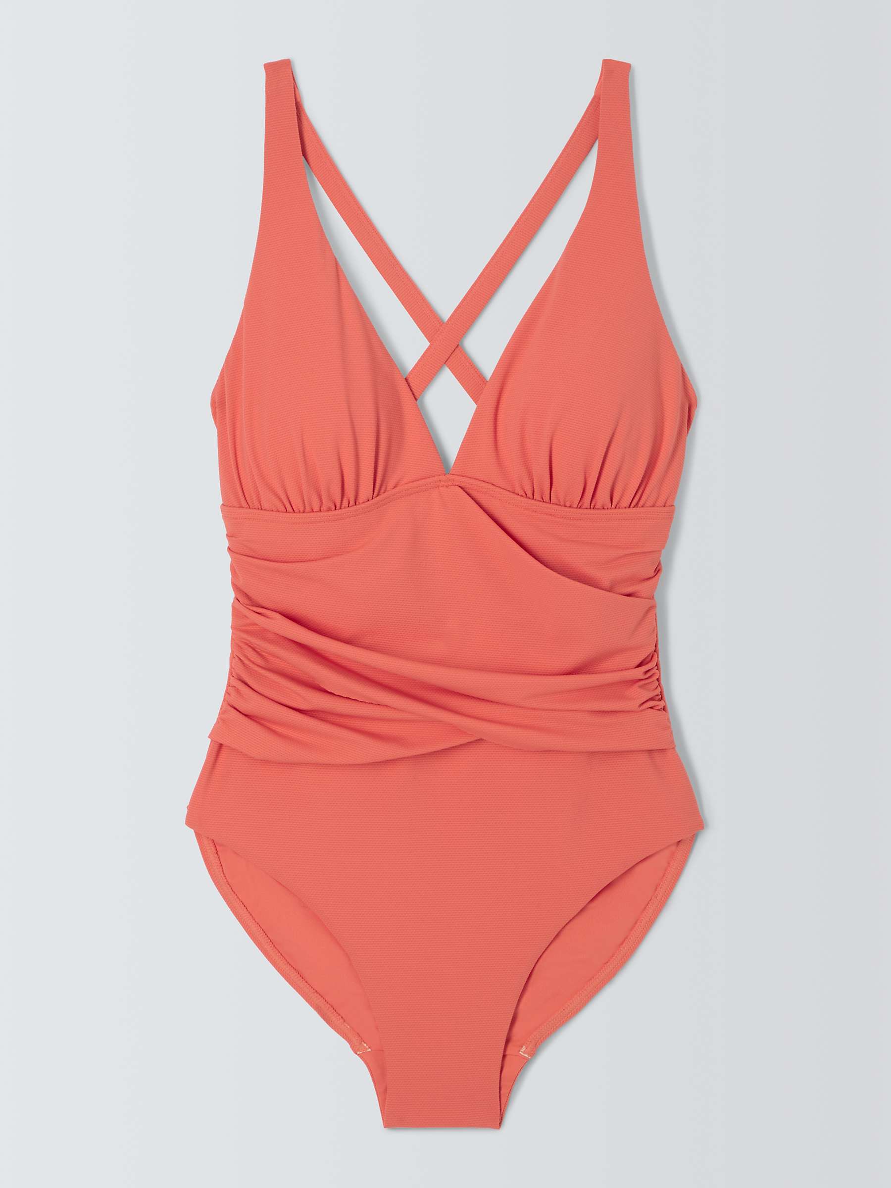Buy John Lewis Palma Textured High Apex Swimsuit, Pink Online at johnlewis.com