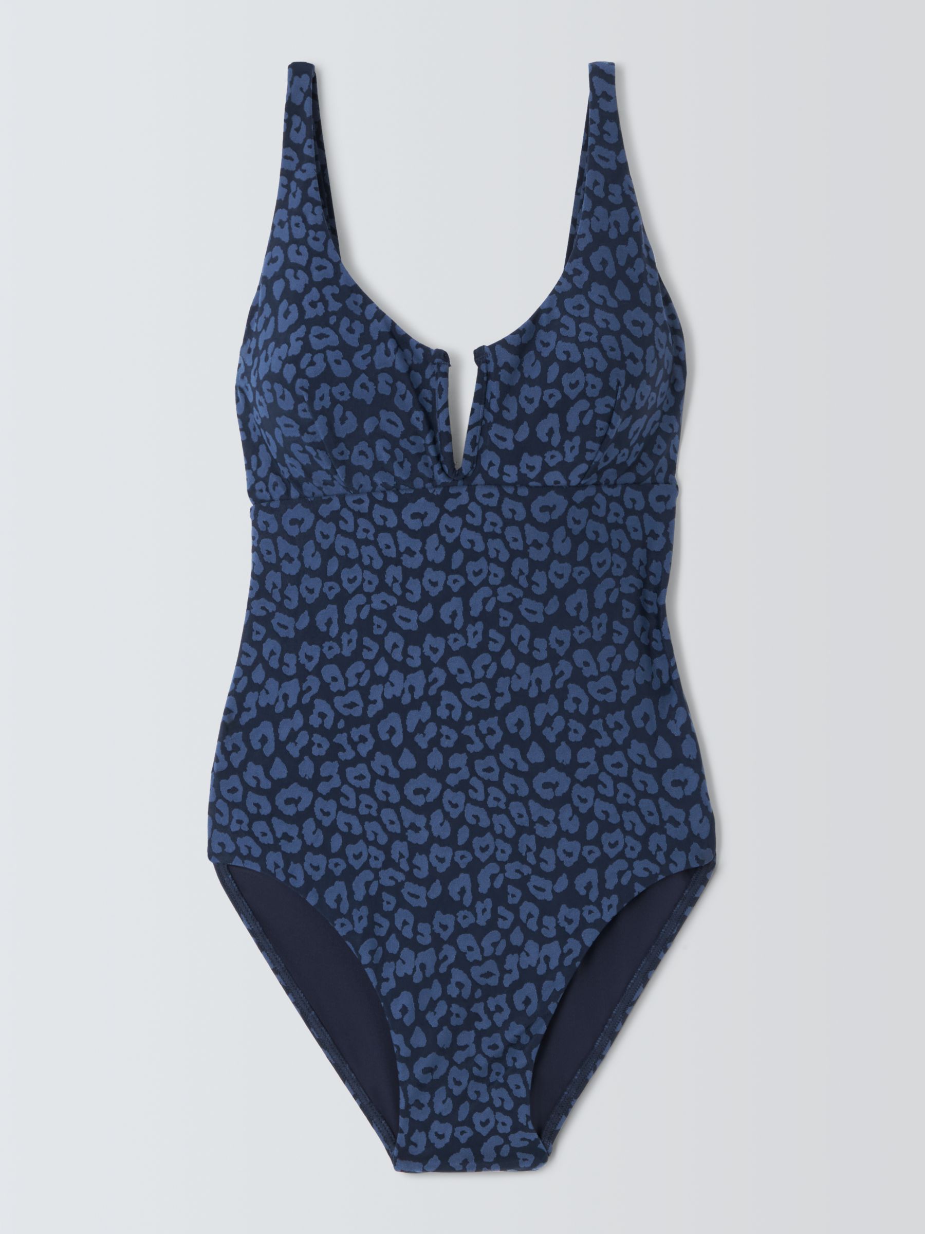 Buy John Lewis Bermuda V-Cut Neck Swimsuit, Navy Online at johnlewis.com