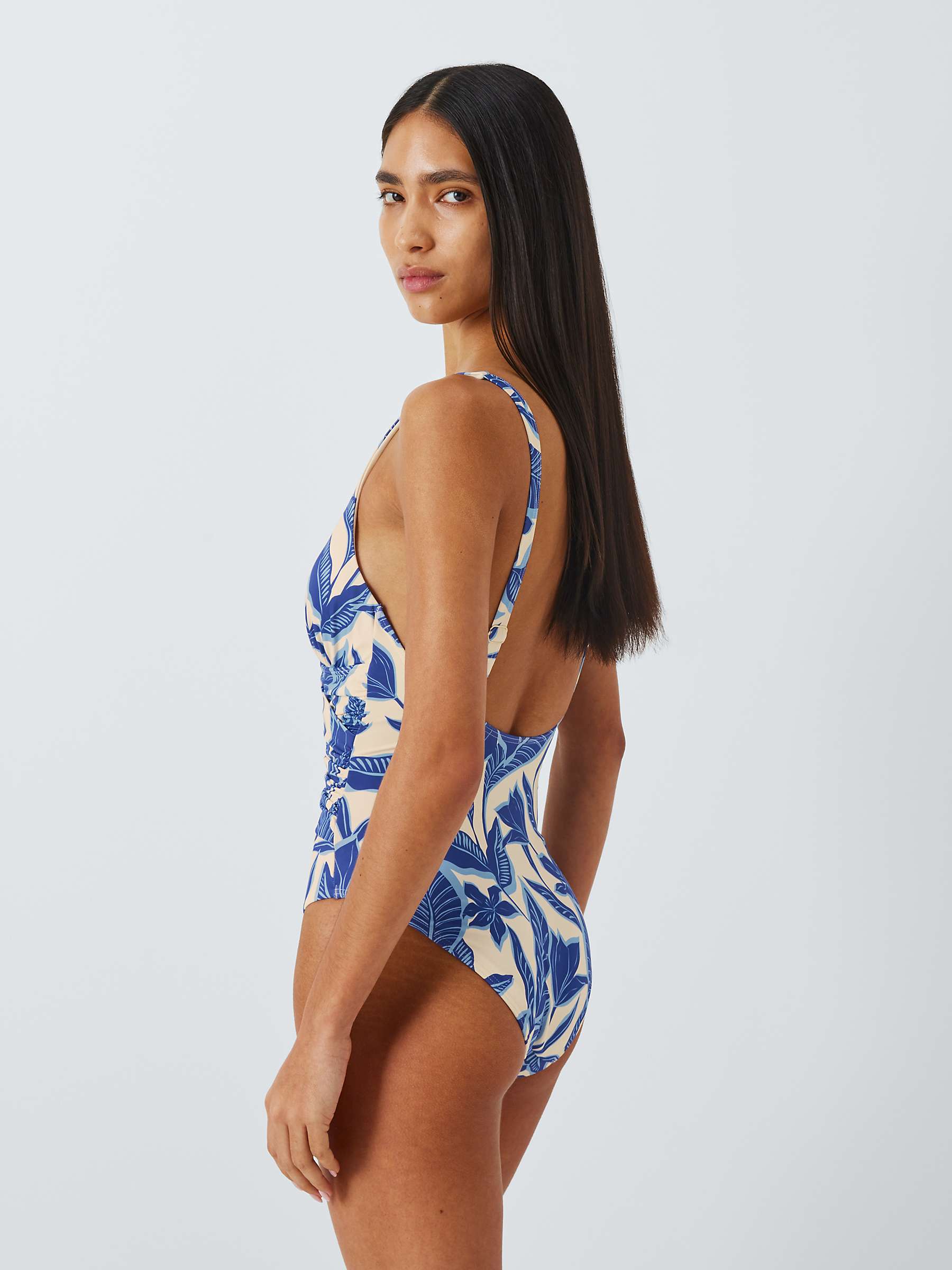 Buy John Lewis Ayanna Wrapped Tummy Control Swimsuit, Blue Online at johnlewis.com