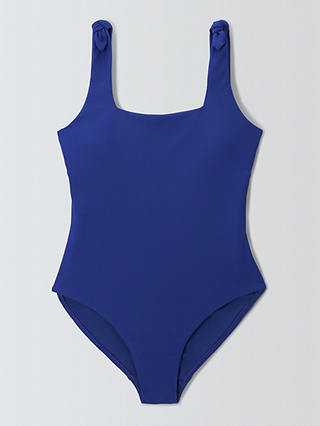 John Lewis Palma Textured Square Neck Swimsuit, Blue