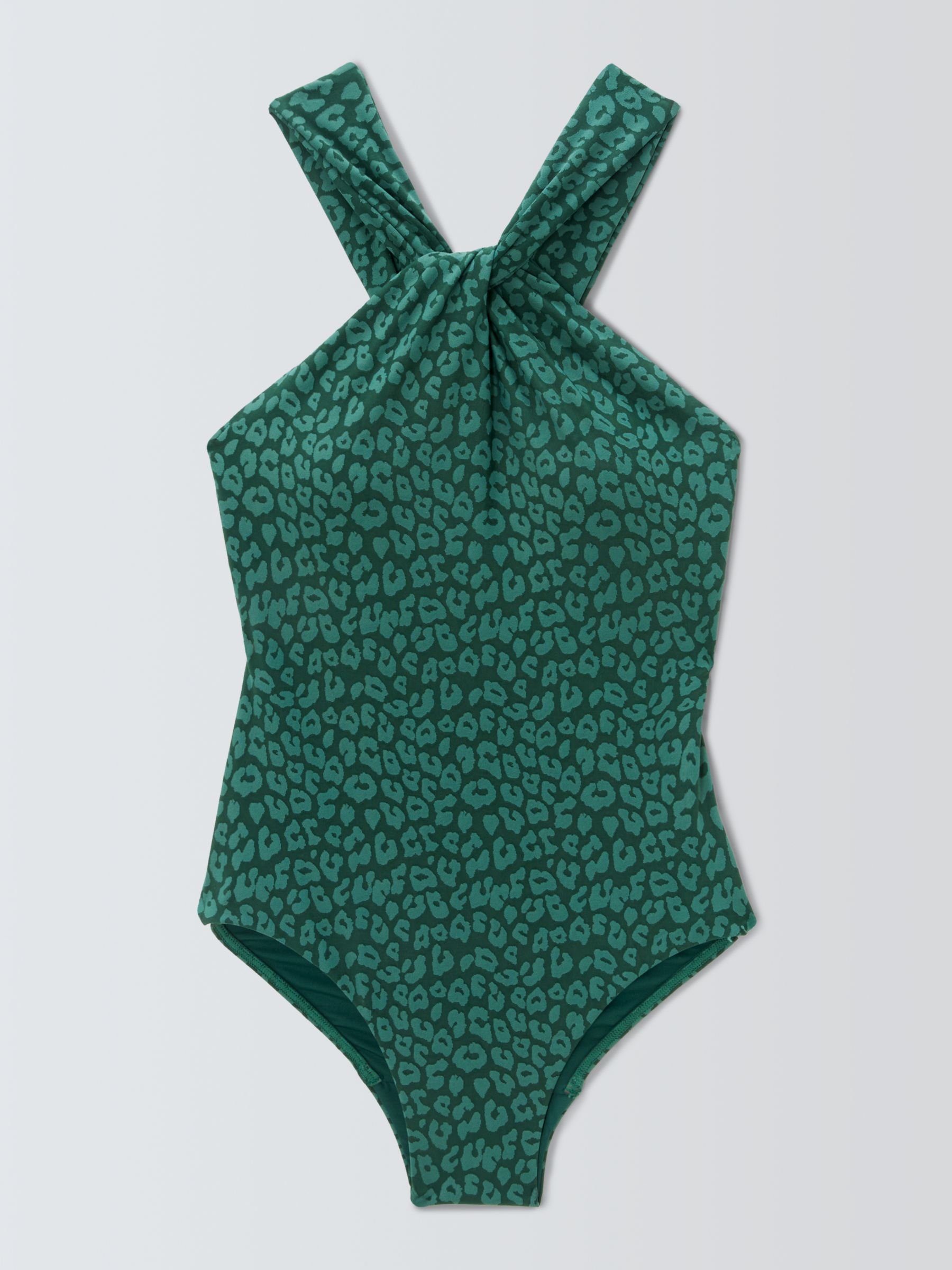 Buy John Lewis Bermuda Twist Neck Swimsuit, Green Online at johnlewis.com