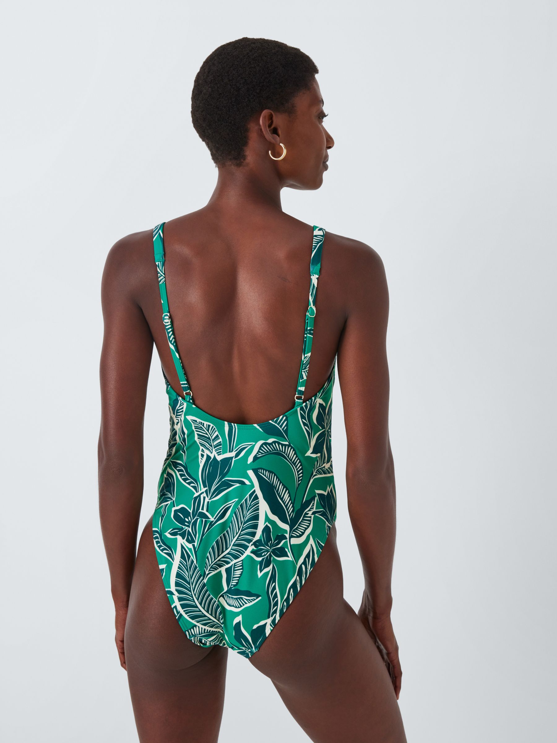 Buy John Lewis Ayanna High Apex Swimsuit, Green Online at johnlewis.com