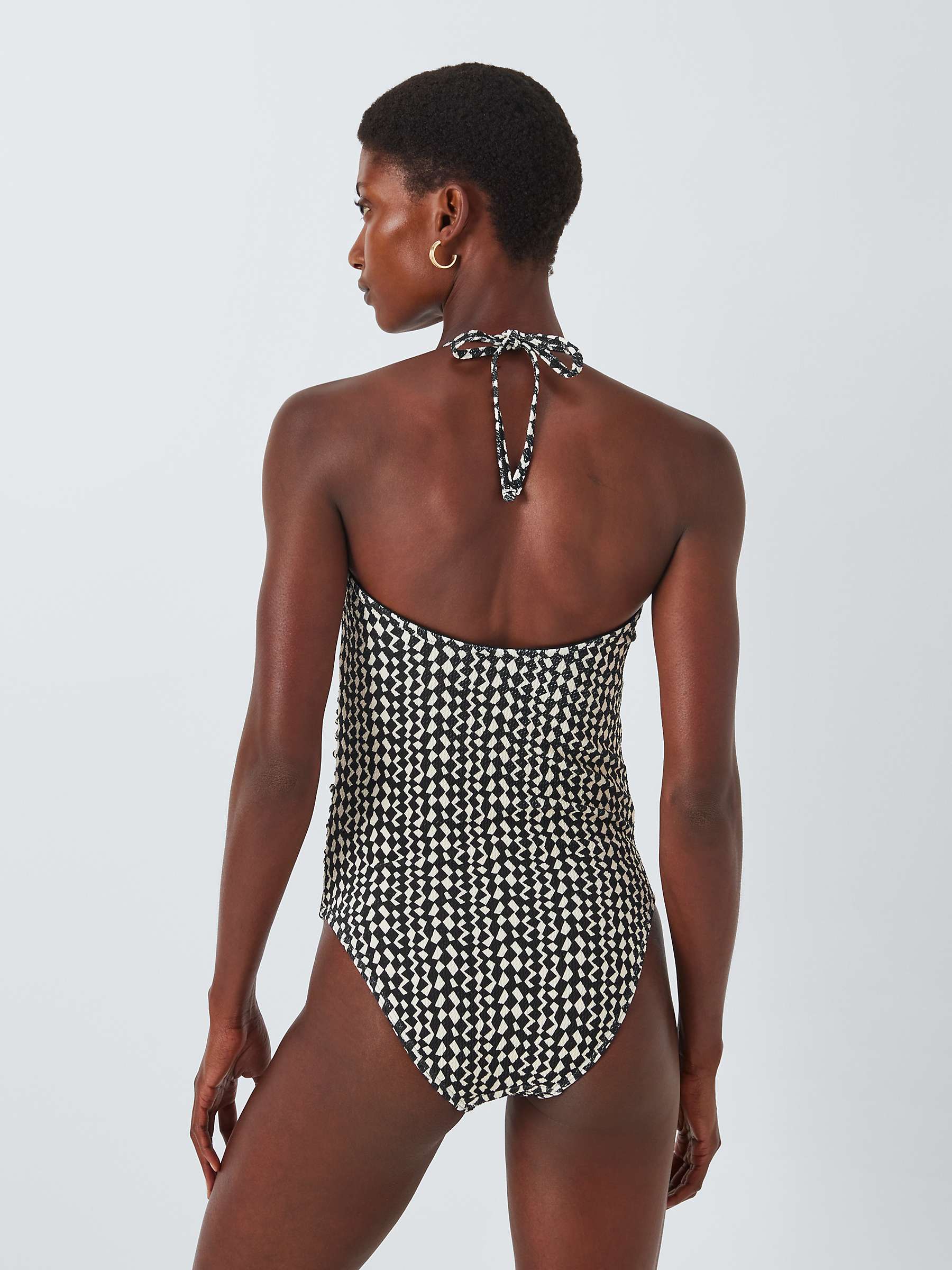 Buy John Lewis Geo Ruched Swimsuit, Black/Multi Online at johnlewis.com
