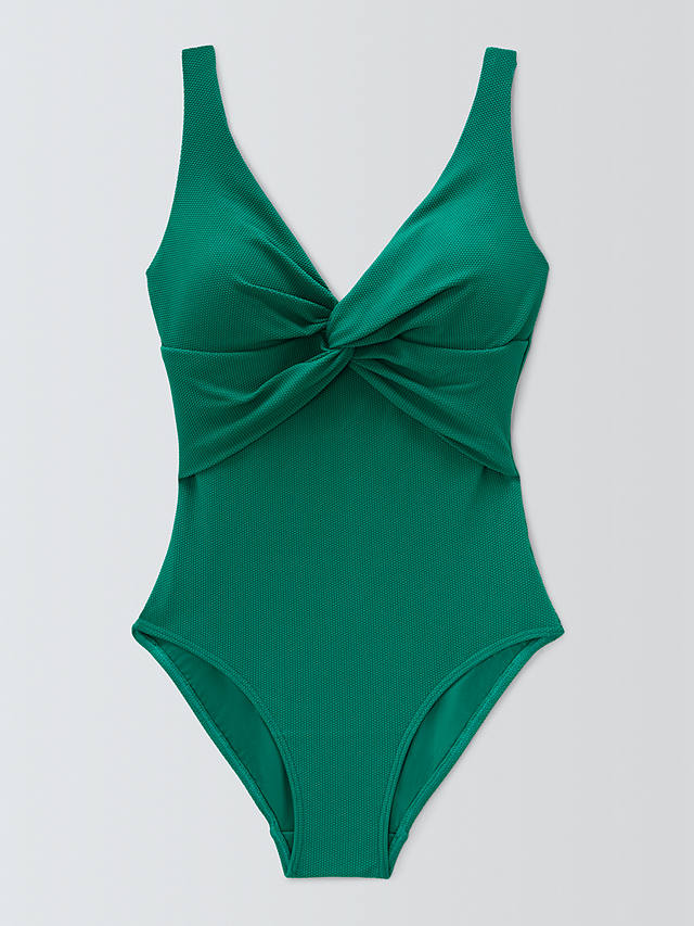 John Lewis Palma Twist Front Swimsuit, Green