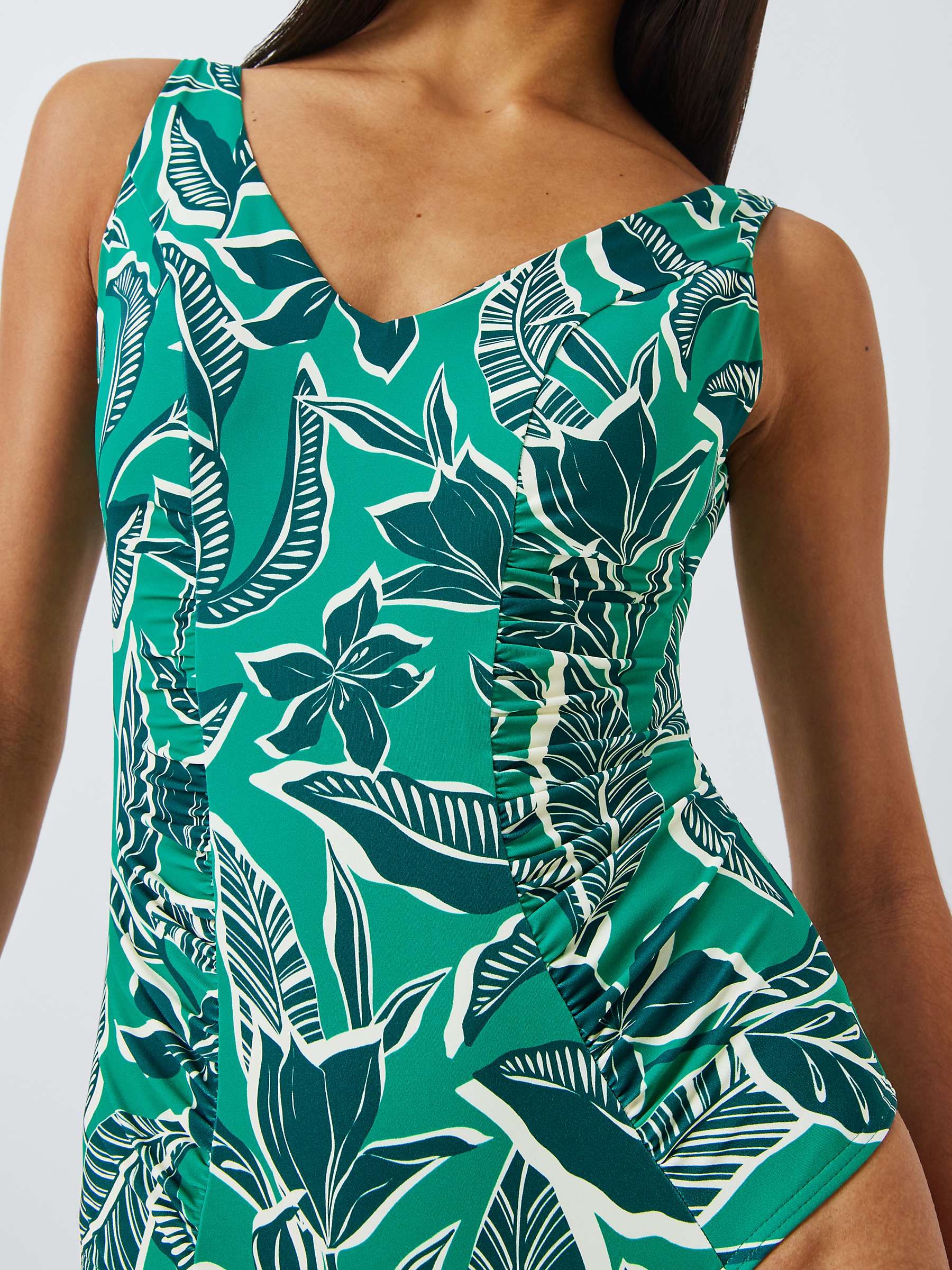 Buy John Lewis Ayanna Ruched Tummy Control Swimsuit, Green Online at johnlewis.com