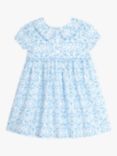JoJo Maman Bébé Baby Floral Print Tea Dress, Blue, Blue