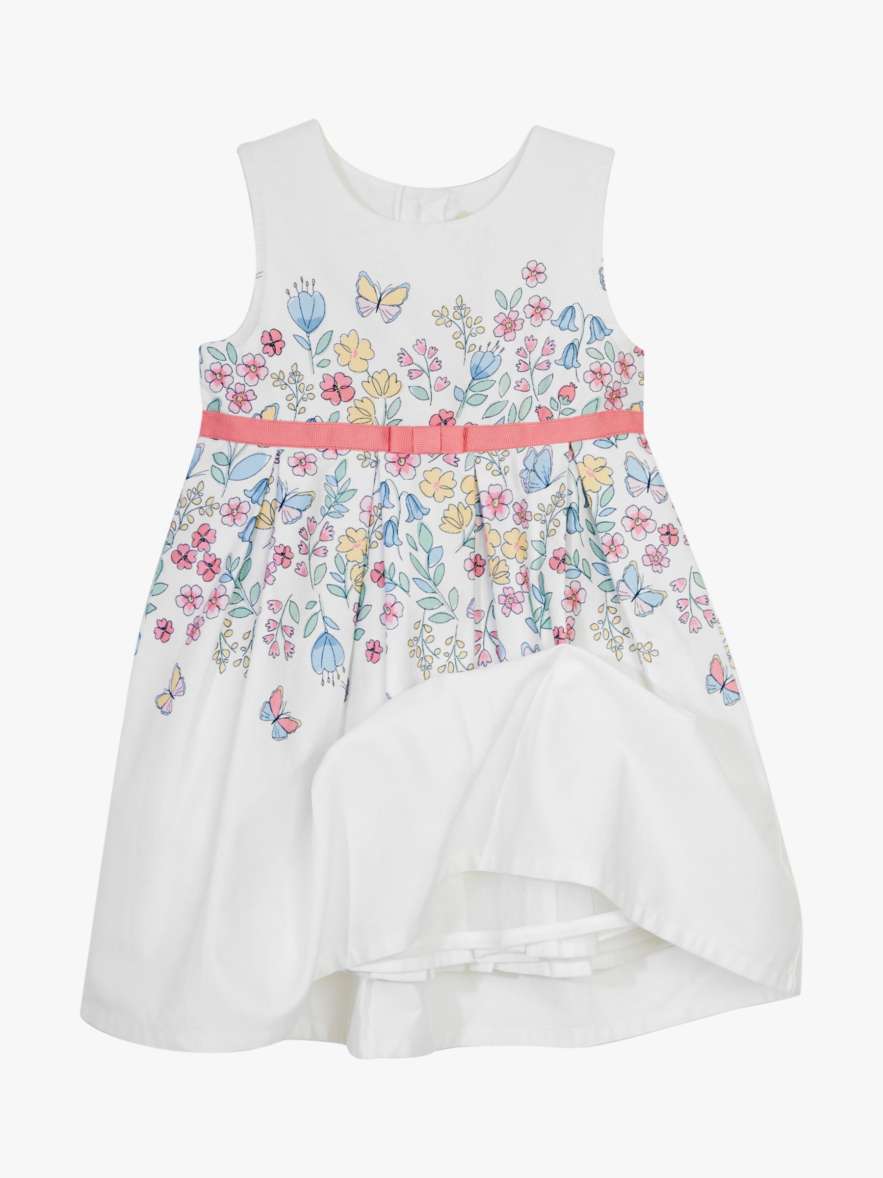 Buy JoJo Maman Bébé Baby Butterfly Floral Print Dress, White/Multi Online at johnlewis.com