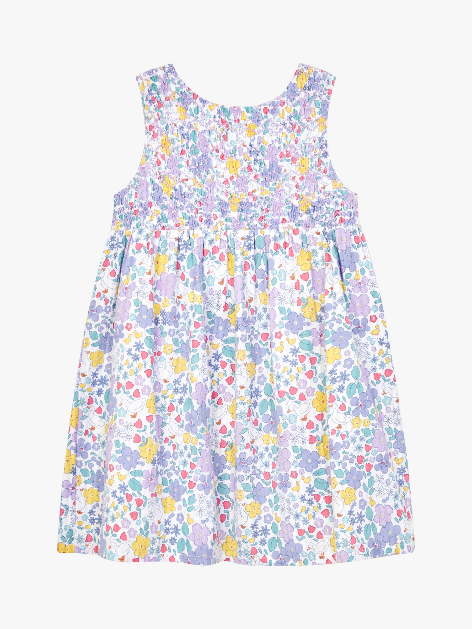 Buy JoJo Maman Bébé Baby Duck Floral Print Smock Dress, Lilac Online at johnlewis.com