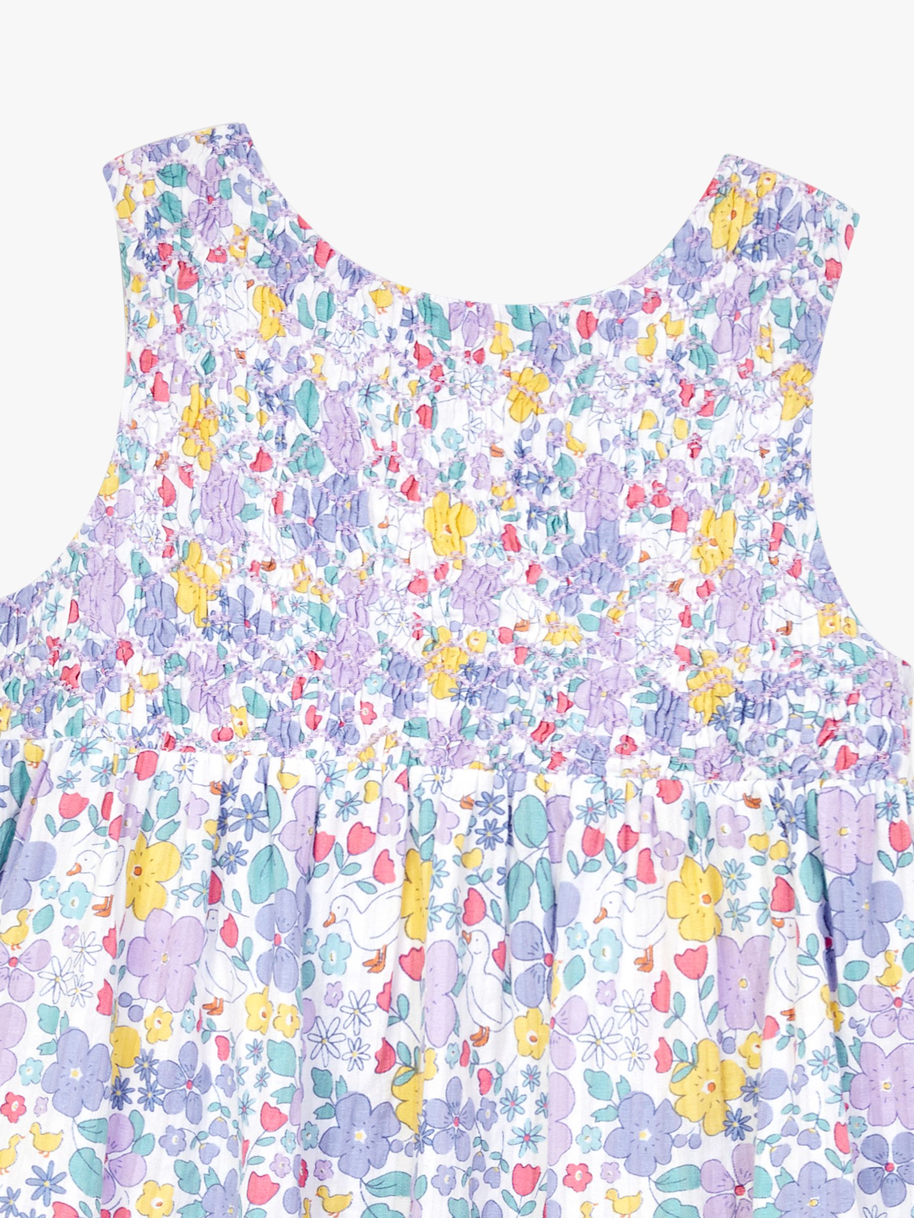 Buy JoJo Maman Bébé Baby Duck Floral Print Smock Dress, Lilac Online at johnlewis.com