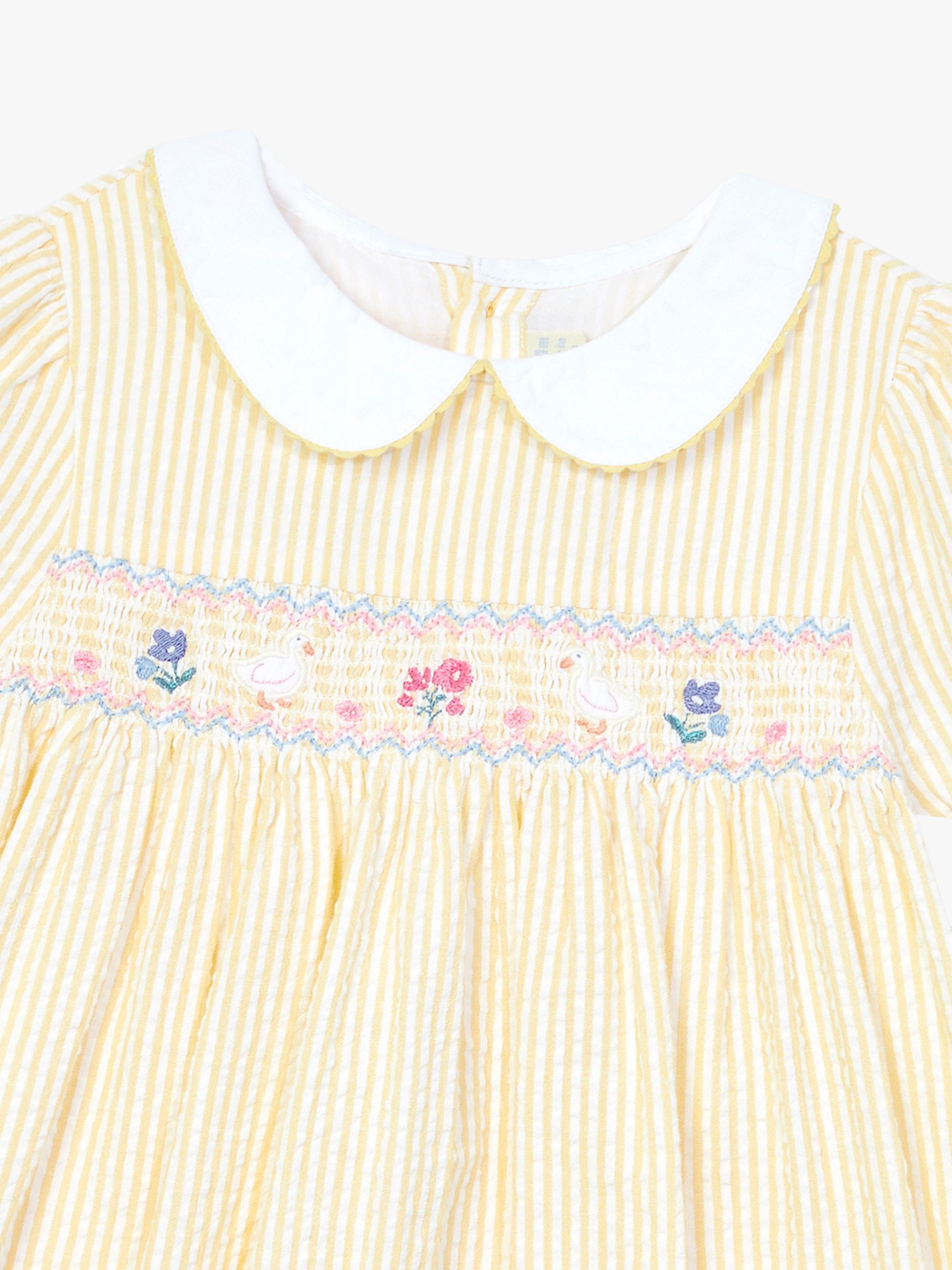Buy JoJo Maman Bébé Baby Duck Smock Dress, Yellow Online at johnlewis.com