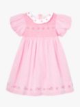 JoJo Maman Bébé Baby Floral Stripe Smock Dress, Pink